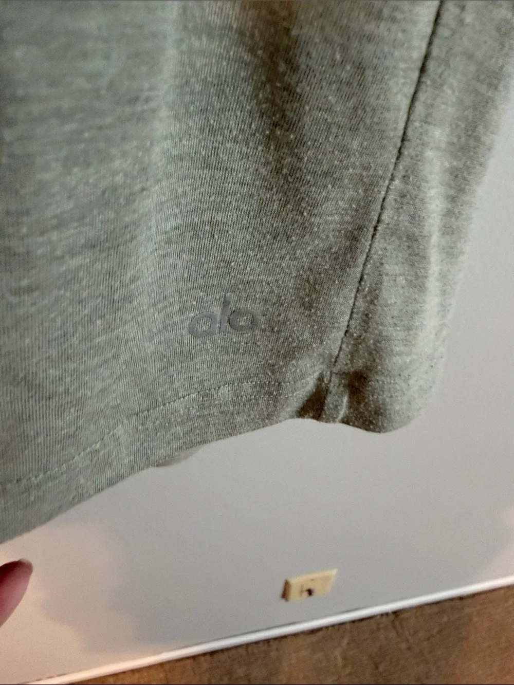 ALO Yoga Olive Green Muscle Tee Tank. Open drape back. Small.